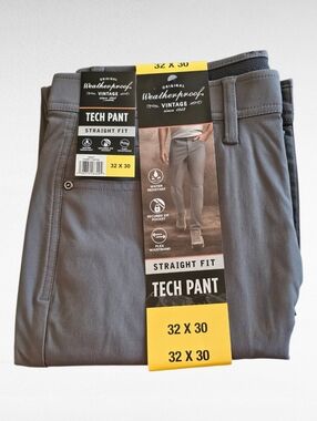 Original Weatherproof Vintage Straight Fit Tech Pants Gray 32 x 30